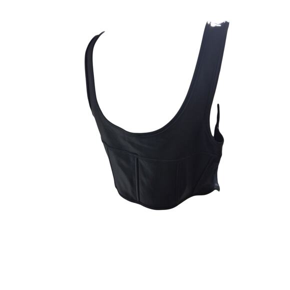 Avec Les Filles Women's size M Faux-Leather Whimsigoth Witchy Seamed Bustier Top - Picture 5 of 12